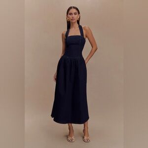 Meshki - new w tags - Caroline denim halter midi dress